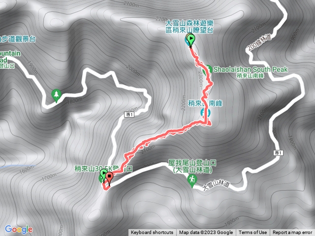 稍來山30.5k登山來回