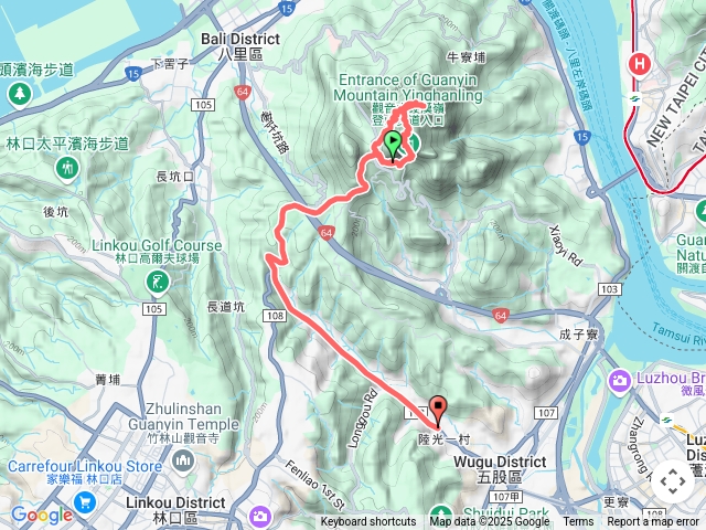 觀音山硬漢嶺步道+觀音山步道（環狀）