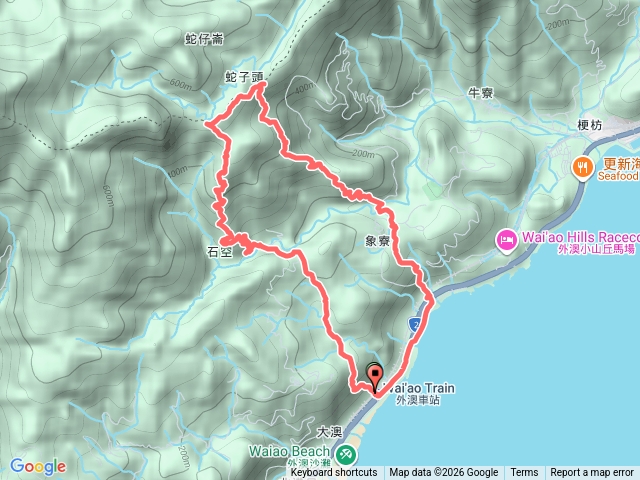 外澳車站-石空古道-坪溪古道-蛇子頭觀景台-象寮古道-烏山古道O形