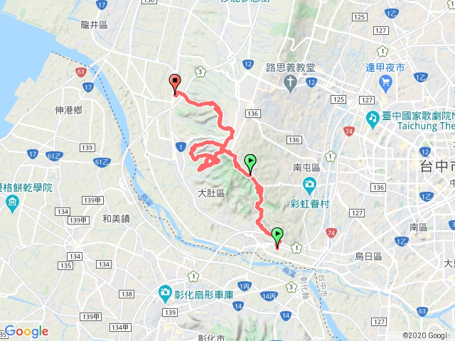 學田山_王田山_大肚山_萬里長城步道_瑞井登山步道_竹坑南寮登山步道