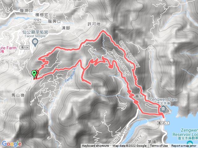 崁馬鞍部走崁頭山,山河嶺下曾文水庫O型.