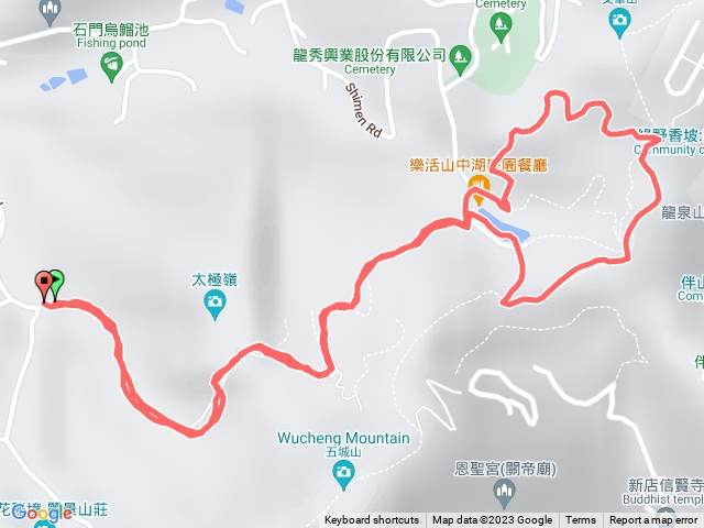 石門路70號登山口-直上山中湖-繞湖一大圈（在將軍嶺做伸展）回山中湖-原路折返回70號登山口