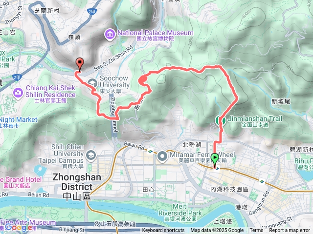 金面山步道、鄭成功廟步道、東山步道預覽圖