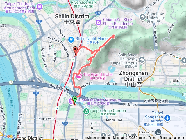臺北美術館上老地方到捷運劍潭站