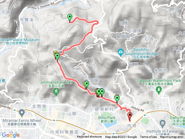 大崙尾山到金面山到碧湖山