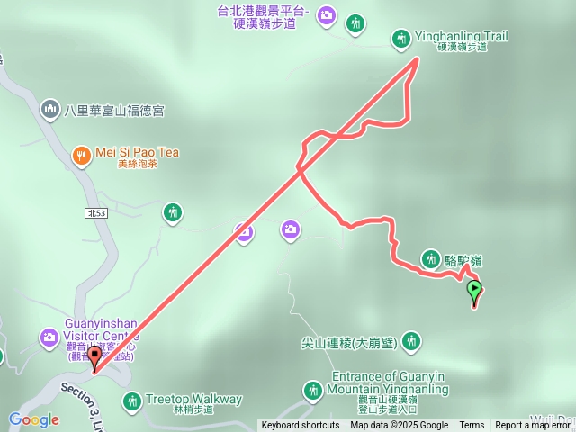 小北插_鷹仔尖_尖山步道_駱駝嶺_微波站_358路_101_硬漢嶺_楓櫃斗湖土路_遊客中心。