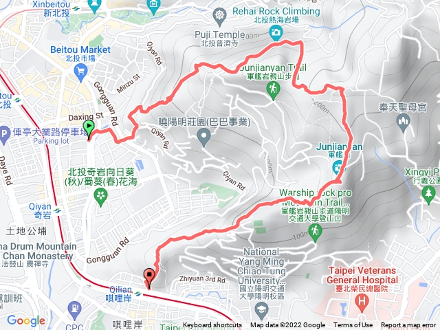 丹鳳-軍艦岩ㄇ型練跑路線