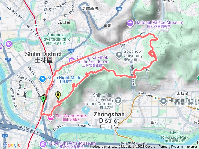 劍潭山文間山婆婆橋雙溪公園士林官邸預覽圖