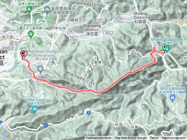 筆架連峰步道-石碇國小-政治大學