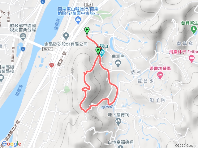 苗栗頭屋鄉「墨硯山步道」O行路線軌跡