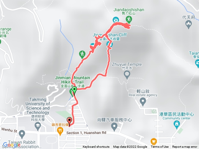 金面山-右上壁岩左下步道