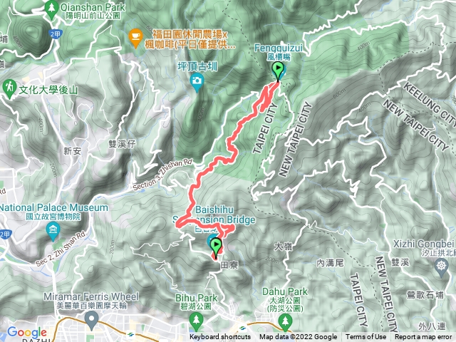 白石湖吊橋至頂山石梯入口