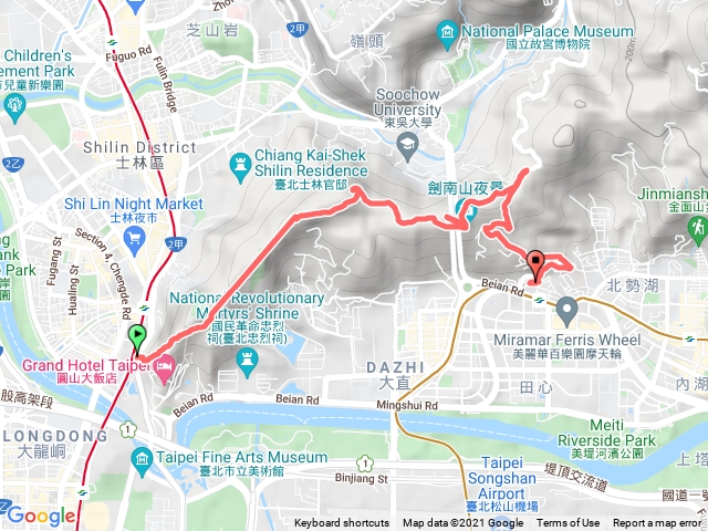 劍潭走到劍南山捷運站