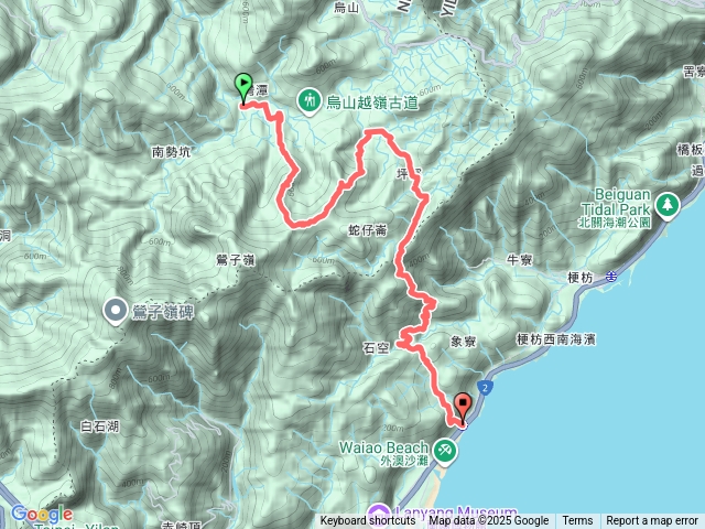 灣潭站-打鐵寮山-坪溪山-坪溪古道-石空古道-外澳站