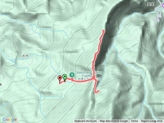 加里山大坪山至大石壁來回預覽圖