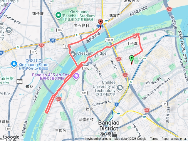 華江橫移門、大漢溪右岸自行車道、新海人工濕地、浮洲人工濕地、新月橋、新莊廟街、頭前庄預覽圖