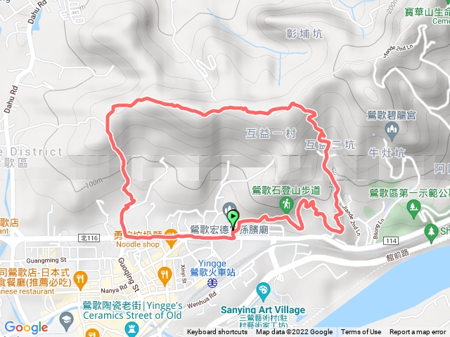 環狀孫臏廟經孫龍二坑光明山稜線忠義宮下
