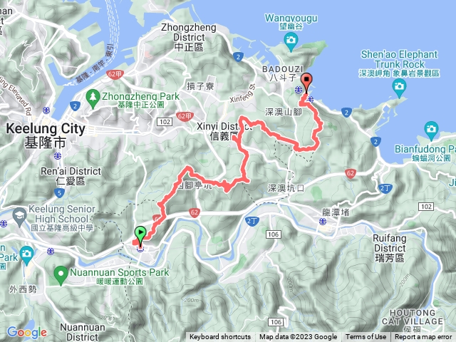 四腳亭縱走八斗子（大埔坑山+大埔坑山東峰+月眉山+砲台山+六坑山+總督嶺+五坑山+深澳山）