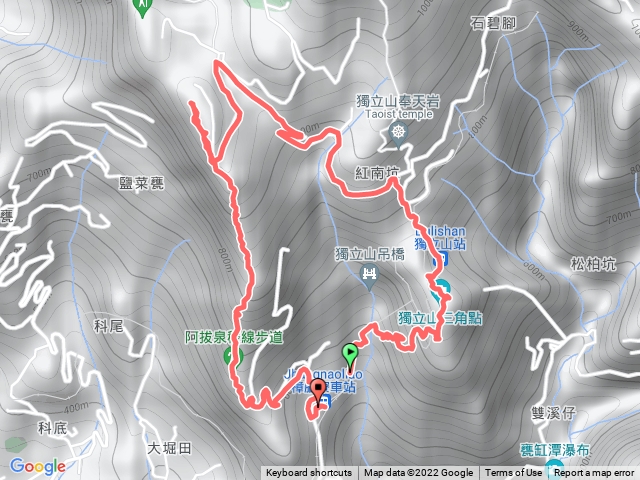 樟腦寮車站 獨立山 太紅公路 阿拔泉山（ O型）