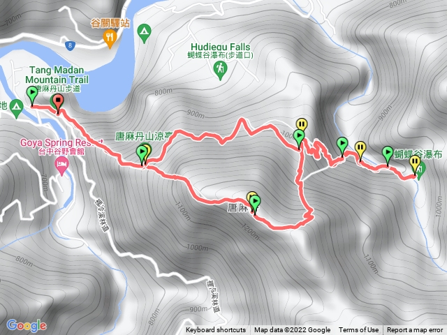 裡冷登山口→唐麻丹山步→蝴蝶谷→裡冷登山口