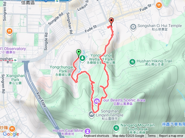 豹山路口至豹山峰，經虎山峰至奉天宮，輕鬆走。