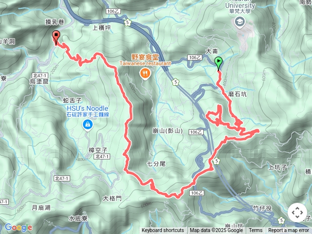 666公車豐田派出所站-礦物課235基石-磨石坑古道-磨石坑山-獵狸尖-旗子腳山-666公車溪邊寮站