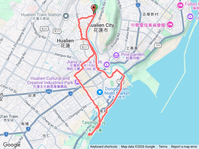 花蓮東大夜市、南濱、北濱公園