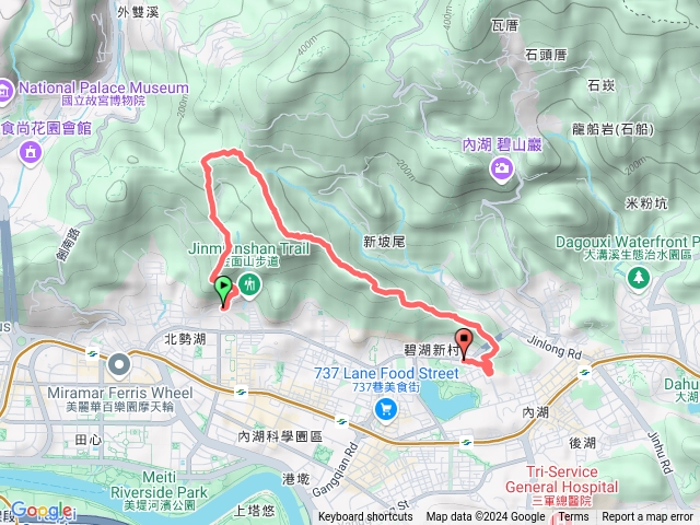 20241126內湖-小金面山-西湖山-北峰-北北峰-論劍山-剪刀石山-金面山-竹篙山-新坡尾山-碧湖山