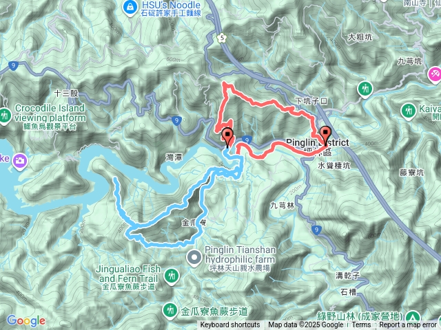 鐵馬新樂園站-火炎山-東峰-仁里坂山-𩻸魚堀溪 觀魚步道