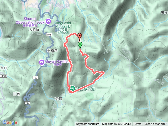 燦光寮古道貂山古道O走預覽圖