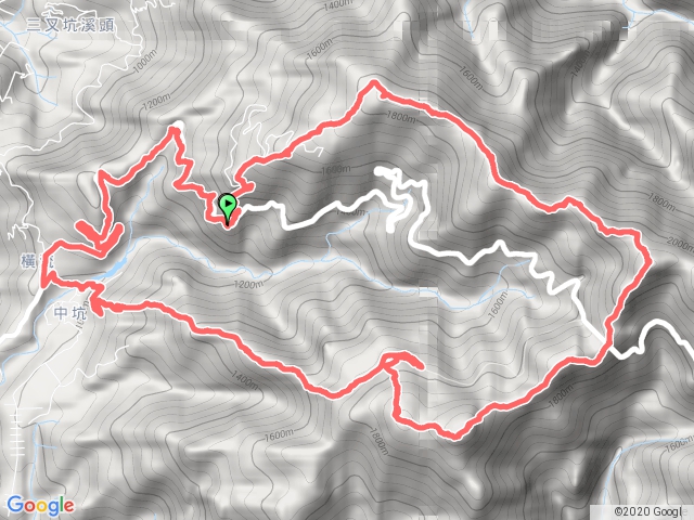 鳶嘴西稜接橫嶺山沙連山下大雪山社區O行縱走