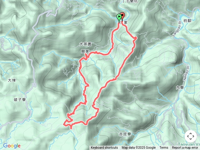 丁蘭谷古道-丁子蘭坑-破子寮山-東峰-丁蘭山O型