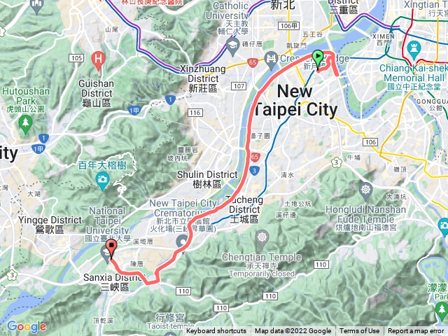 板橋到三峽台北大學