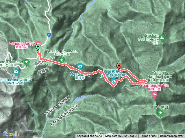 上東埔停車場到排雲山莊西鋒