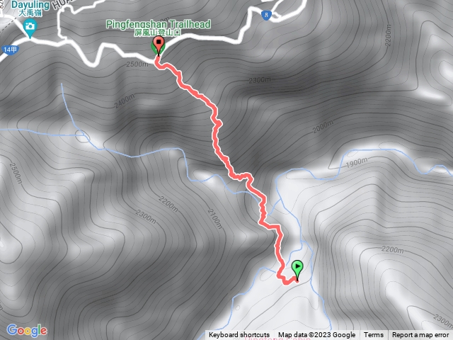 屏風山屋回登山口