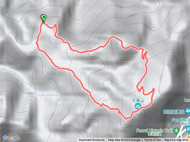 瑞里科子林登山口走光崙山O型(探勘路線)