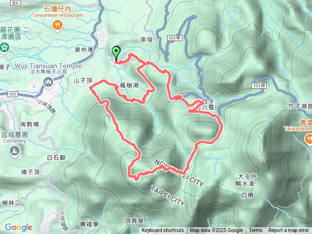 腳頭肤崙步道、楓樹湖古道、山仔嶺步道上向天、面天