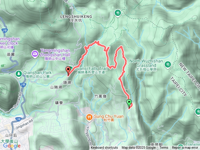 20251002陽明山內寮-內寮崙-竹篙山南峰-蕃婆草原-松石草原-竹篙坪-竹篙山-忘憂草原-絹絲瀑布步道