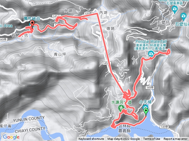 111/8/4 草嶺峭壁雄風. 水濂洞瀑布.幽情谷、青蛙石、同心吊橋.萬年峽谷
