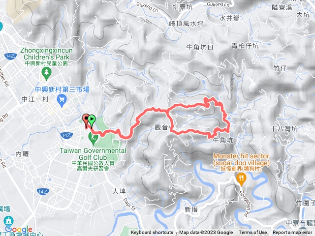 中興新村 香園亭 牛角坑 土地公嶺