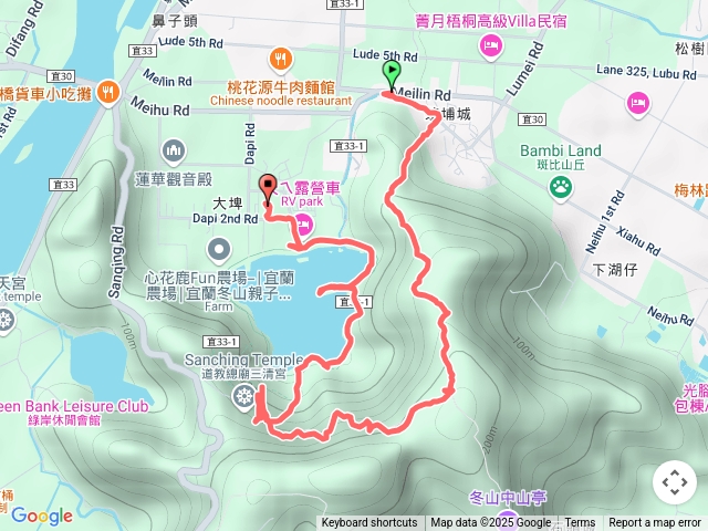 宜蘭茅埔城古道中山亭中山步道三清宮梅花湖