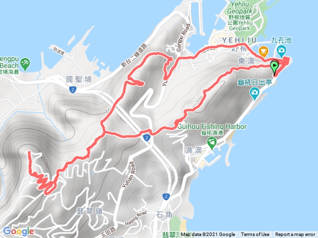 野柳駱駝峰海岸稜線上北八斗山P型