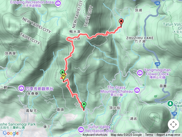 中正山小屯山大屯南峰鴨水澤下竹子湖