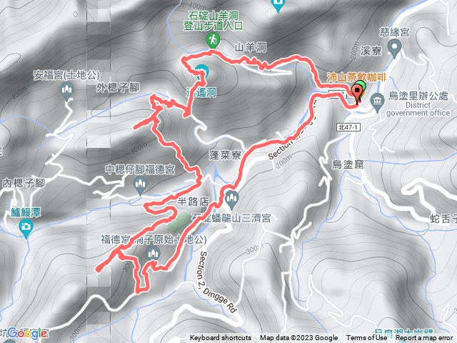 2023-07-22烏塗窟聚福宮-福德宮-山羊洞步道-楒福宮-內楒子腳山-烏塗窟山-聚福宮O型