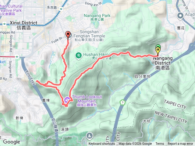中華科大-九五峰-拇指山-南港山-四獸山