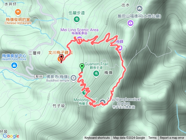 梅龍步道上竹子尖山，梅峰古道下o型預覽圖