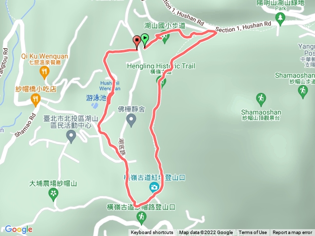 橫嶺古道（湖底路66號公車站旁登山口）環狀步道