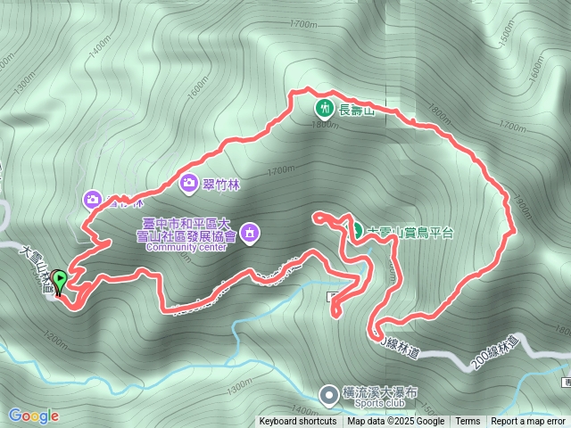 台中-和平_鳶嘴山西稜19.8k入_24.1k出林道（長壽山-醜崠山）_O型縱走（有航點說明）.gpx