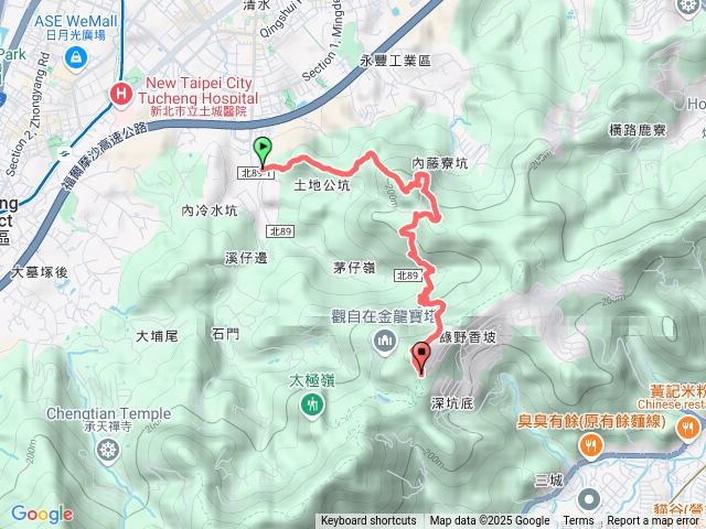 土城青龍嶺、清水大尖山、ㄇ型保線路、天華山、文筆山雨中行預覽圖