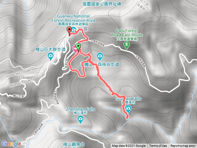 賞鳥步道、觀霧瀑布